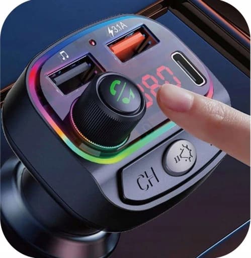 TRANSMITER FM BLUETOOTH SZYBKA ŁADOWARKA MP3 2XUSB