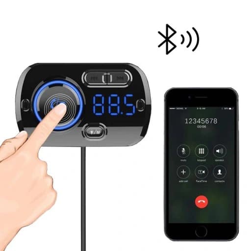 TRANSMITER BLUETOOTH FM SAMOCHODOWY SZYBKA ŁADOWARKA 2x USB AUX