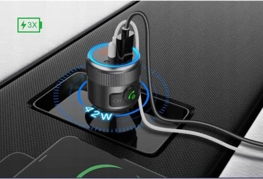 TRANSMITER FM BLUETOOTH USB TYP C QC 3.0 + PD BASS