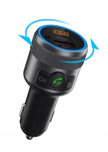 TRANSMITER FM BLUETOOTH USB TYP C QC 3.0 + PD BASS