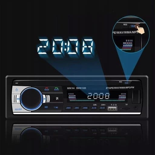 Radio Samochodowe Bluetooth 1Din USB AUX TF Pilot